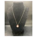 14KT GOLD 18" NECKLACE WITH PENDANT - 4.12TW
