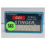 CCI STINGER 22 LONG RIFLE AMMO - 50 ROUNDS