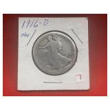 1916-D WALKING LIBERTY HALF DOLLAR