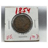 1854 LARGE CENT