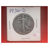 1936-D WALKING LIBERTY HALF DOLLAR