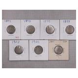 LOT OF 7 LIBERTY HEAD V NICKEL