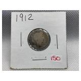 1912 BARBER DIME