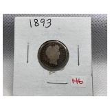 1893 BARBER DIME