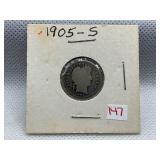 1905-S BARBER DIME