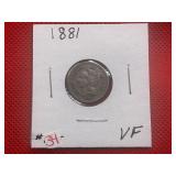 1881 NICKEL THREE CENT PIECE