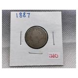 1887 LIBERTY HEAD V NICKEL