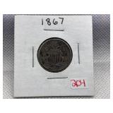 1867 SHIELD NICKEL