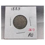 1883 LIBERTY HEAD V NICKEL - WITHOUT CENTS