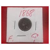1868 SILVER THREE CENT PIECE