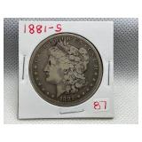 1881-S MORGAN SILVER DOLLAR