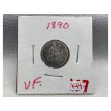 1890 LIBERTY SEATED DIME