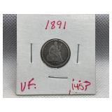 1891 LIBERTY SEATED DIME