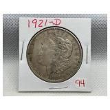 1921-D MORGAN SILVER DOLLAR