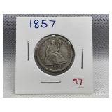 1857 LIBERTY SEATED QUARTER