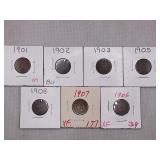 LOT OF 7 INDIAN HEAD CENTS