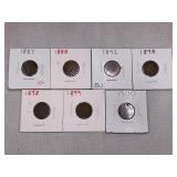 LOT OF 7 INDIAN HEAD CENTS