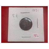 1831 CAPPED BUST HALF DIME