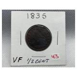 1835 HALF CENT