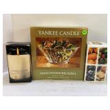 YANKEE CANDLE GLASS POTPOURRI BOWL, CHRISTMAS