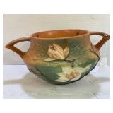 ROSEVILLE MAGNOLIA HANGING POTTERY BASKET PLANTER-