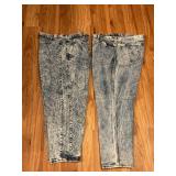 CHIC ACID WASHED VINTAGE JEANS - SIZE 24 - 2 PAIR