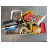 LARGE LOT OF ASSORTED PAINTING SUPPLIES - PLASTIC