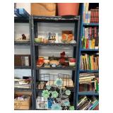 PLASTIC SHELVING UNIT WITH CONTENTS - POTTERY,