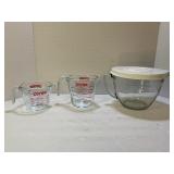 PYREX 1 & 2 CUP GLASS MEASURING CUPS & PAMPERED