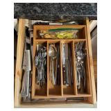 CONTENTS OF DRAWERS IN KITCHEN - SILVERWARE, BAG