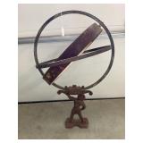 26 1/2' ATLAS ARMILLARY SUNDIAL W/CAST IRON BASE