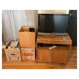 VISIO 27' FLATSCREEN TV WITH STAND, DVD PLAYERS &