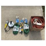 LARGE LOT OF EXTENSION CORDS AND JUMPER CABLES