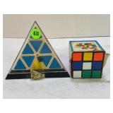 PYRAMINK BY TOMY AND RUBIX CUBE AND BARREL OF
