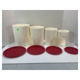 TUPPERWARE 4 PC NESTING CANISTER SET WITH WINDOW