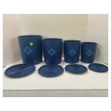 VINTAGE BLUE TUPPERWARE 4 PC. NESTING CANISTER SET