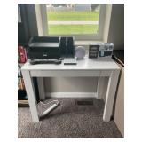 DESK WITH ORGANIZER, THERAPY LAMP, CAN'T FIX