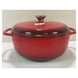 LODGE CAST IRON ENAMELWARE 6QT STOCK POT WITH LID