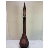 EMPOLI PURPLE GLASS GENIE BOTTLE WITH STOPPER -
