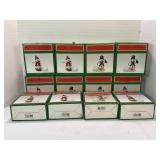 LOT OF 12 HOLIDAY COLLEDION SNOWMAN CANDLE HOLDERS