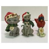 JIM SHORE HEARTWOOD CREEK BIRD & CAT FIGURINES IN
