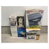 OSTER WAFFLE MAKER, CROCKPOT, SHREDDER, IHOME,