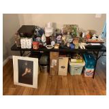 FOLD UP 6' TABLE WITH CONTENTS - SINGER SEWING