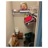 CONTENTS OF CLOSET IN BEDROOM - SEWING BOX WITH