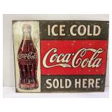 COCA-COLA METAL SIGN - 16' X 12 1/2'