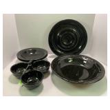 LONGABERGER BLACK EBONY CHIP & DIP SET, LARGE