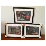 LOT OF 3 TONY STEWART FRAMED AND MATTED IMAGES IN