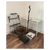 REMAINDER IN LIVING ROOM - 2 METAL BAR STOOLS,