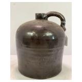 1 GALLON PRIMITIVE STONEWARE CROCK WHISKEY JUG
