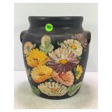 RANSBURG HAND PAINTED PRIMITIVE STONEWARE CROCK